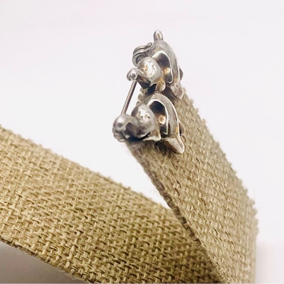 RELISTED Sterling Silver Two Elephants With Good Luck Trunks Up - Picture 5 of 12